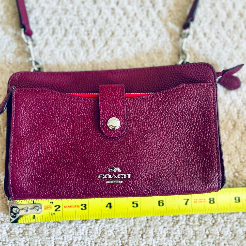 Coach RARE Plum/Fuchsia Leather Crossbody Bag - Picture 3 of 15